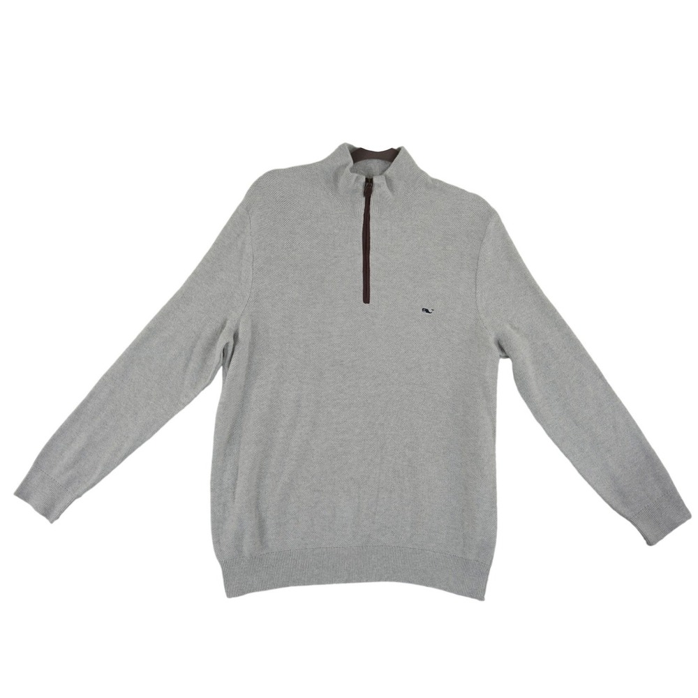 Vineyard Vines Quarter Zip Pullover Sweater Top Men's Size Large Gray